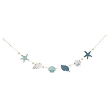 Wooden Beaded Seashells Mini Garland - The Fox Decor
